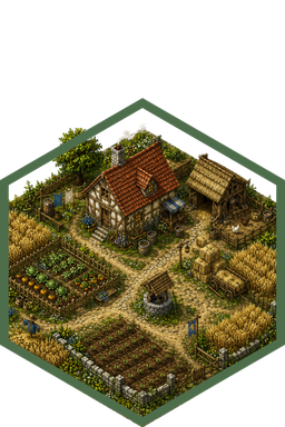 Borderlands frontier hex map with paths and varied biomes